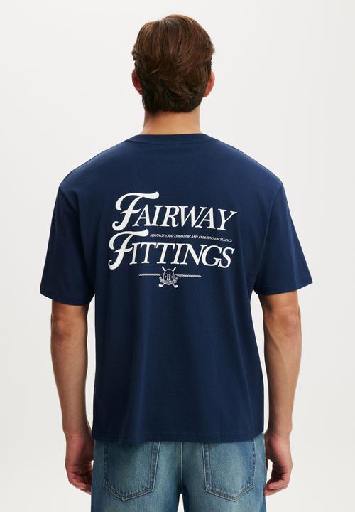 Cotton On - Everyday Fit Graphic T-Shirt-Indigo / Fairway Fittings