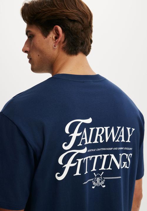 Cotton On - Everyday Fit Graphic T-Shirt-Indigo / Fairway Fittings
