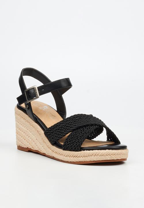 Butterfly Feet - Escada 2 espadrille wedge heel - black