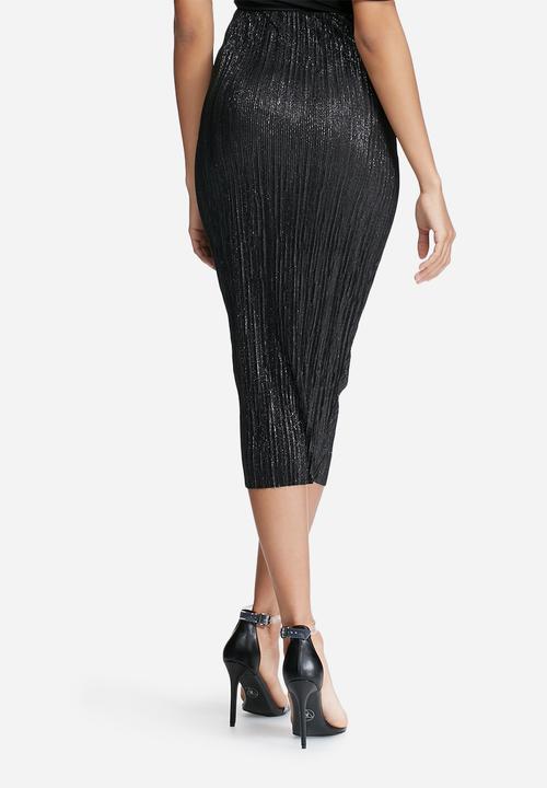 Missguided - Glitter crinkle midi skirt