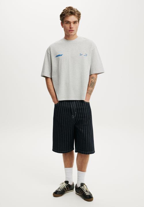 Cotton On - Cropped Fit Graphic T-Shirt-Grey Marle / Alter