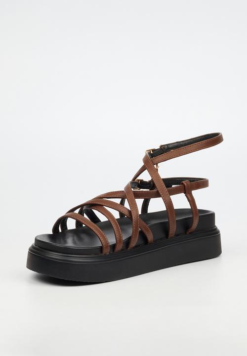 Rock & Co - Absolut 7 multi-strap chunky sandal - chocolate