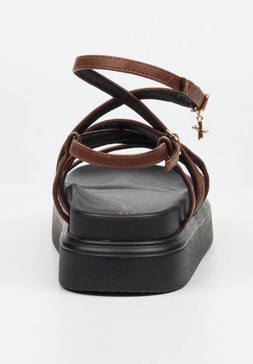 Rock & Co - Absolut 7 multi-strap chunky sandal - chocolate