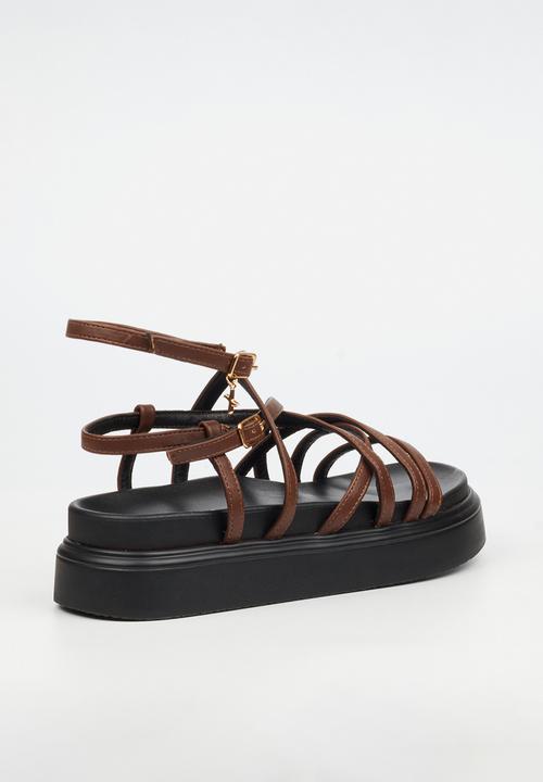 Rock & Co - Absolut 7 multi-strap chunky sandal - chocolate