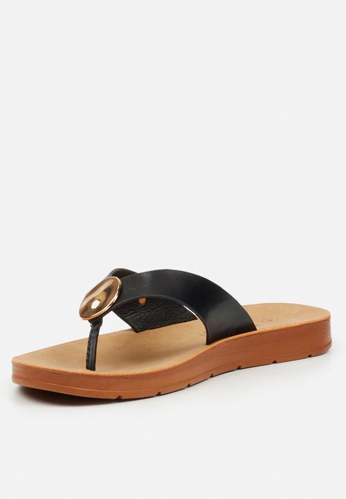 Butterfly Feet - Zina 25 thong sandal - black