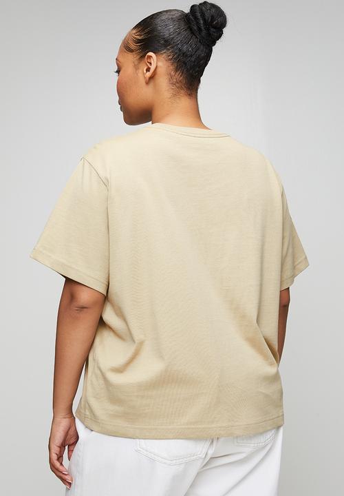 adidas Originals - Plus trefoil boxy t w tee - khaki three/khaki six