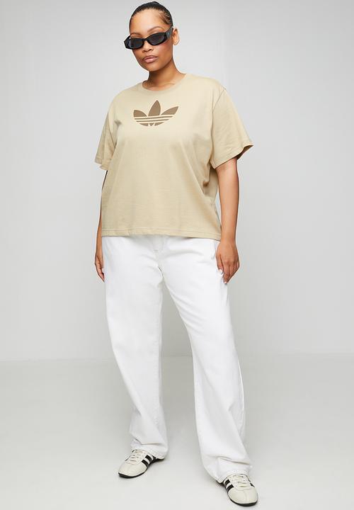 adidas Originals - Plus trefoil boxy t w tee - khaki three/khaki six