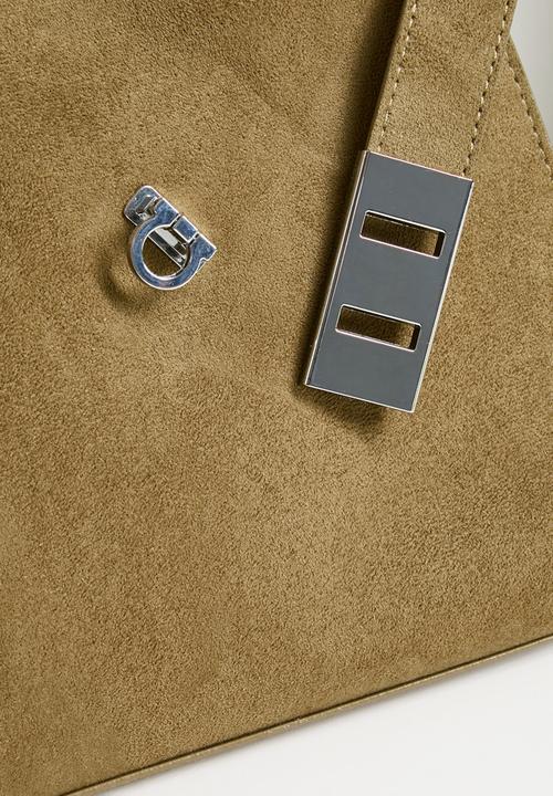 Tessa Design - Tallulah Structured Buckle Detail Tote-Tan
