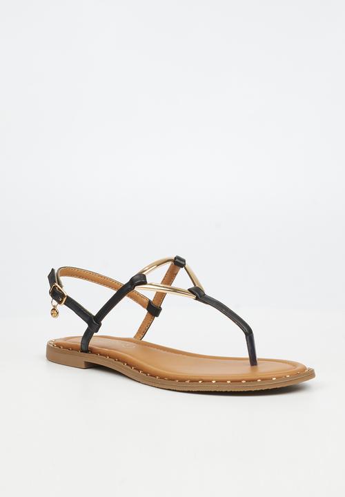Miss Black - Alia 6 classic triangle trim sandal - black