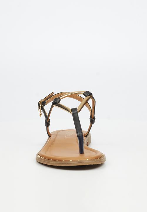 Miss Black - Alia 6 classic triangle trim sandal - black