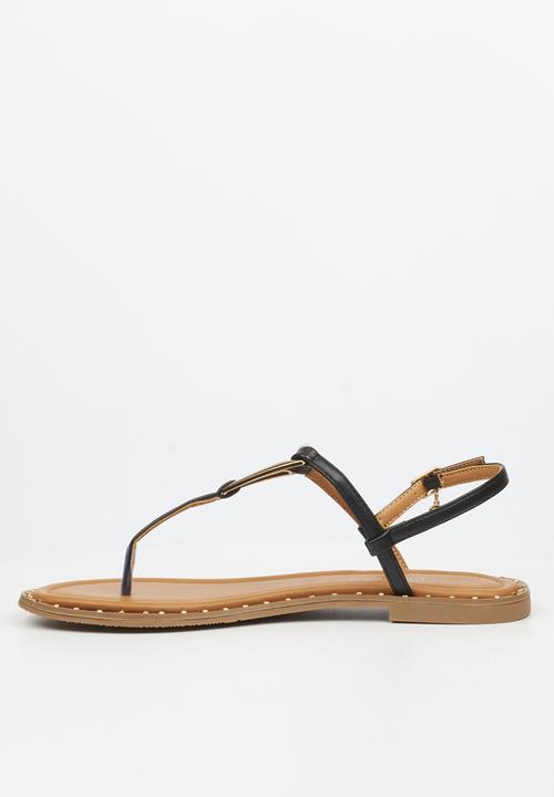 Miss Black - Alia 6 classic triangle trim sandal - black