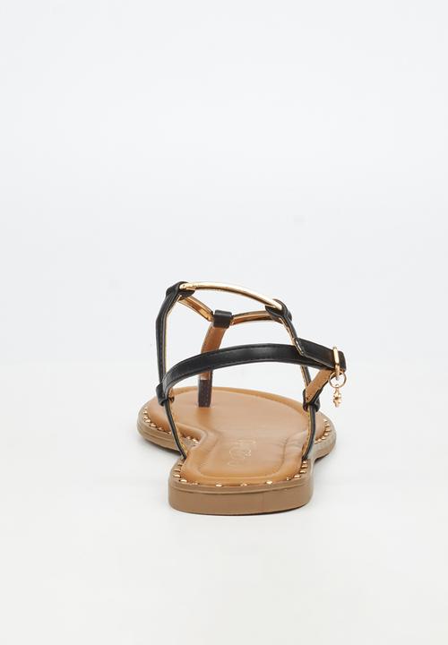 Miss Black - Alia 6 classic triangle trim sandal - black