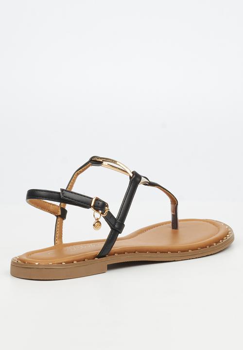 Miss Black - Alia 6 classic triangle trim sandal - black