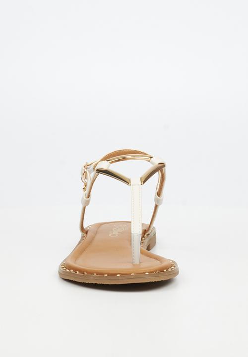 Miss Black - Alia 6 classic triangle trim sandal - ivory