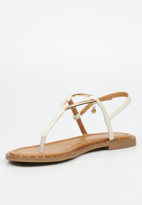 Miss Black - Alia 6 classic triangle trim sandal - ivory