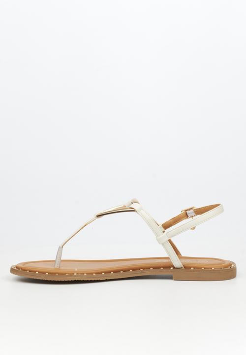 Miss Black - Alia 6 classic triangle trim sandal - ivory