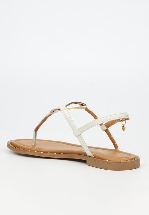 Miss Black - Alia 6 classic triangle trim sandal - ivory