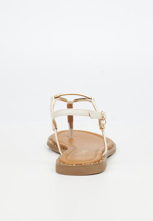 Miss Black - Alia 6 classic triangle trim sandal - ivory