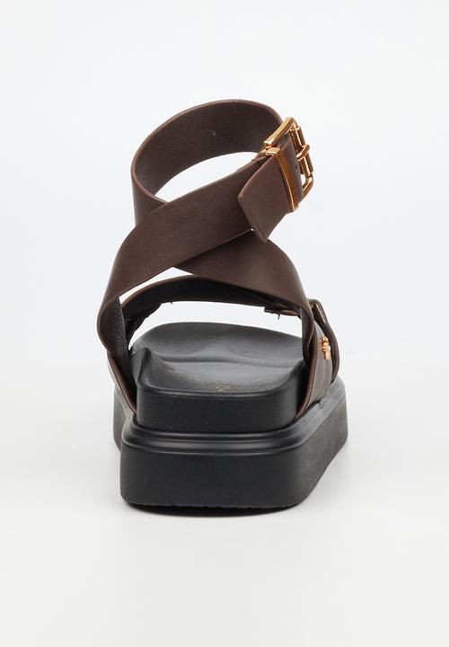 Rock & Co - Absolut 9 cross-over chunky sandal - chocolate