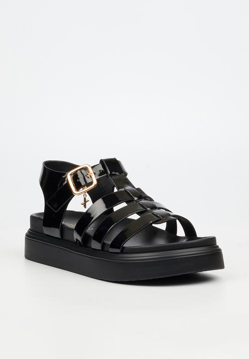 Rock & Co - Absolut 11 triple strap t-bar chunky sandal - black