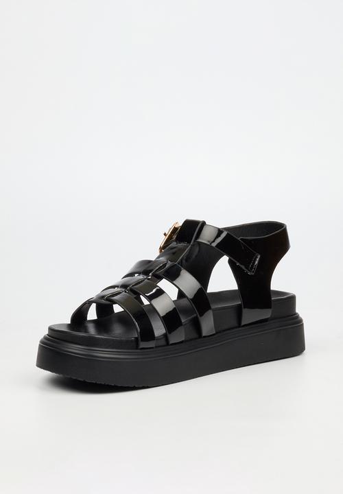 Rock & Co - Absolut 11 triple strap t-bar chunky sandal - black