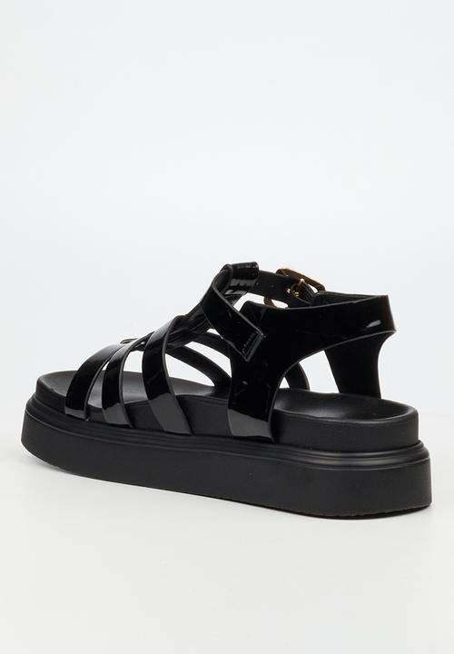 Rock & Co - Absolut 11 triple strap t-bar chunky sandal - black