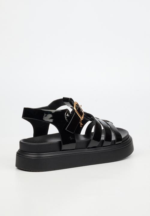 Rock & Co - Absolut 11 triple strap t-bar chunky sandal - black