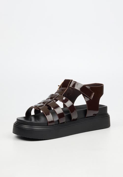 Rock & Co - Absolut 11 triple strap t-bar chunky sandal - chocolate