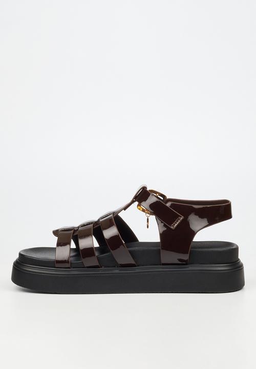 Rock & Co - Absolut 11 triple strap t-bar chunky sandal - chocolate