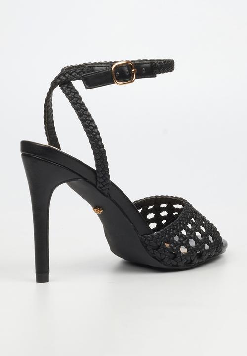 Miss Black - Jazz 52 ankle-strap macrame heel - black