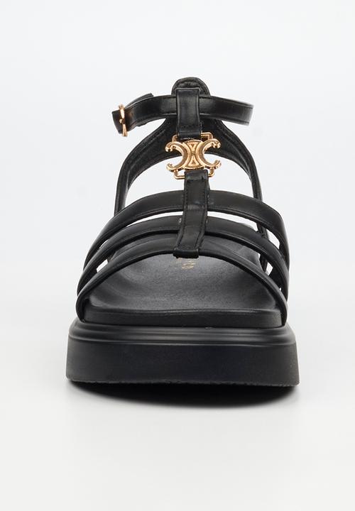 Rock & Co - Absolut 15 gold trim chunky sandal - black