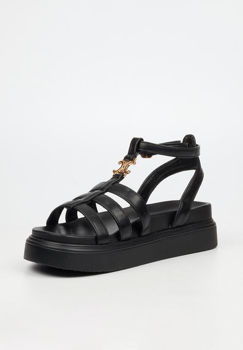 Rock & Co - Absolut 15 gold trim chunky sandal - black