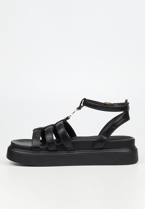 Rock & Co - Absolut 15 gold trim chunky sandal - black