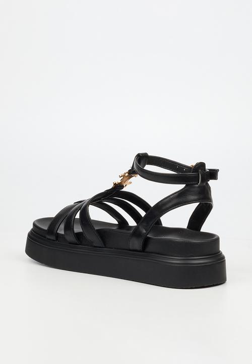 Rock & Co - Absolut 15 gold trim chunky sandal - black