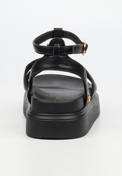 Rock & Co - Absolut 15 gold trim chunky sandal - black