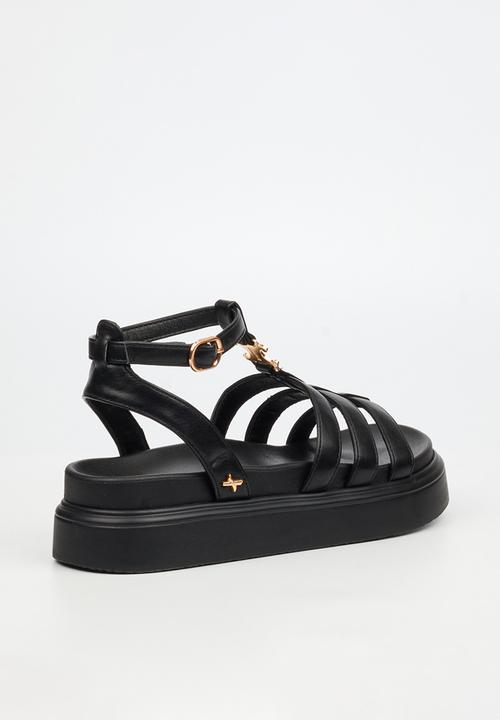 Rock & Co - Absolut 15 gold trim chunky sandal - black