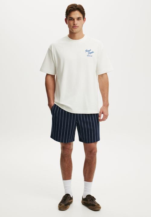 Cotton On - Easy Short-Navy Thin Stripe