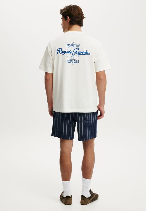 Cotton On - Easy Short-Navy Thin Stripe