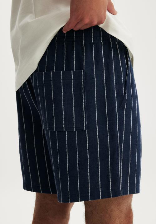 Cotton On - Easy Short-Navy Thin Stripe