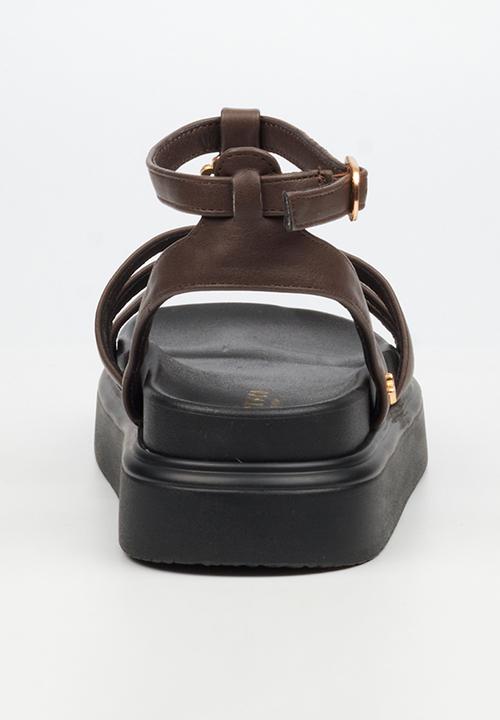 Rock & Co - Absolut 15 gold trim chunky sandal - chocolate