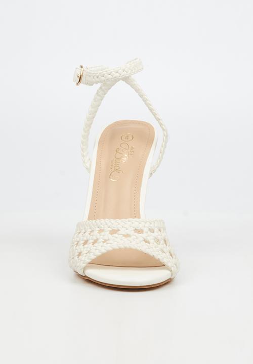 Miss Black - Jazz 52 ankle-strap macrame heel - white