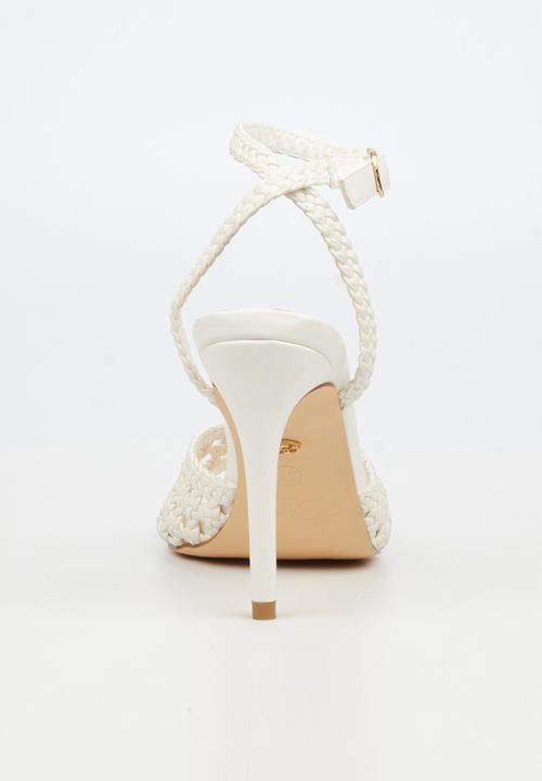 Miss Black - Jazz 52 ankle-strap macrame heel - white