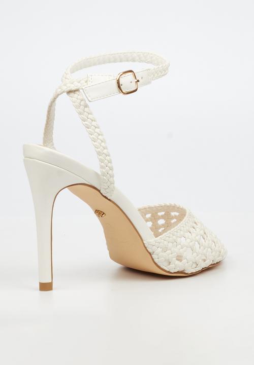 Miss Black - Jazz 52 ankle-strap macrame heel - white