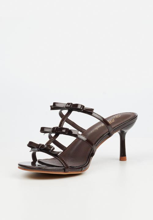 Miss Black - Meline 1 multi-strap heel - chocolate
