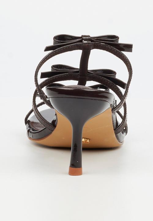 Miss Black - Meline 1 multi-strap heel - chocolate