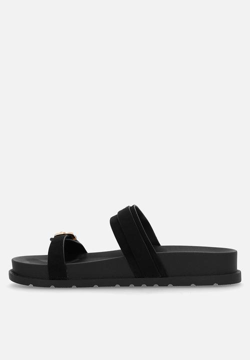Madison® - Rose two strap slide - black