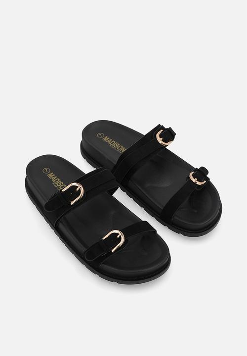 Madison® - Rose two strap slide - black