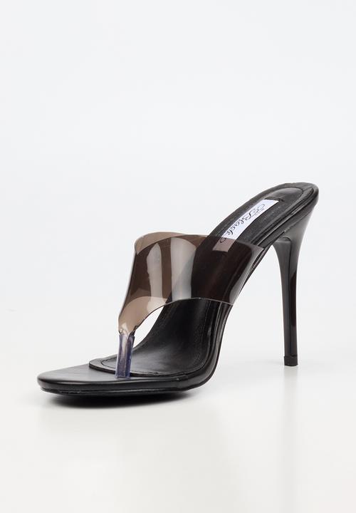 Miss Black - Nelly 9 vinyl strap heel - black