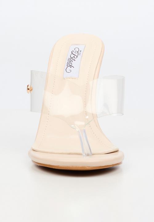 Miss Black - Nelly 9 vinyl strap heel - neutral