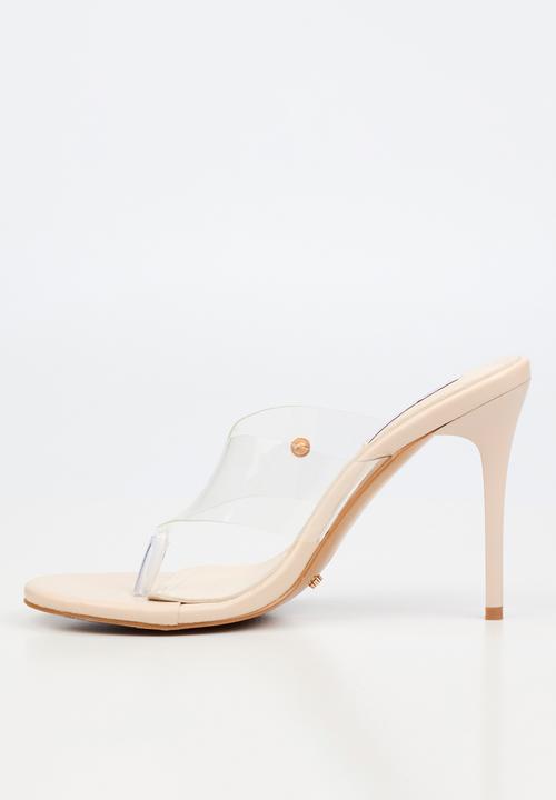 Miss Black - Nelly 9 vinyl strap heel - neutral
